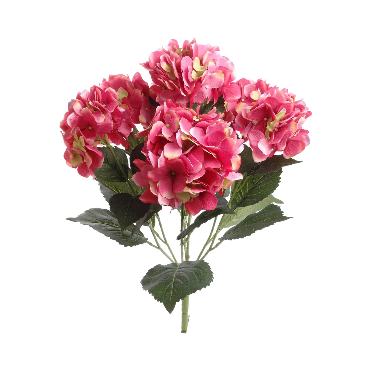 6-Pack: UV Fuchsia Hydrangea Bush with 7 Silk Flowers for Outdoor & Indoor Décor - Floral Home by Artificial Flowers